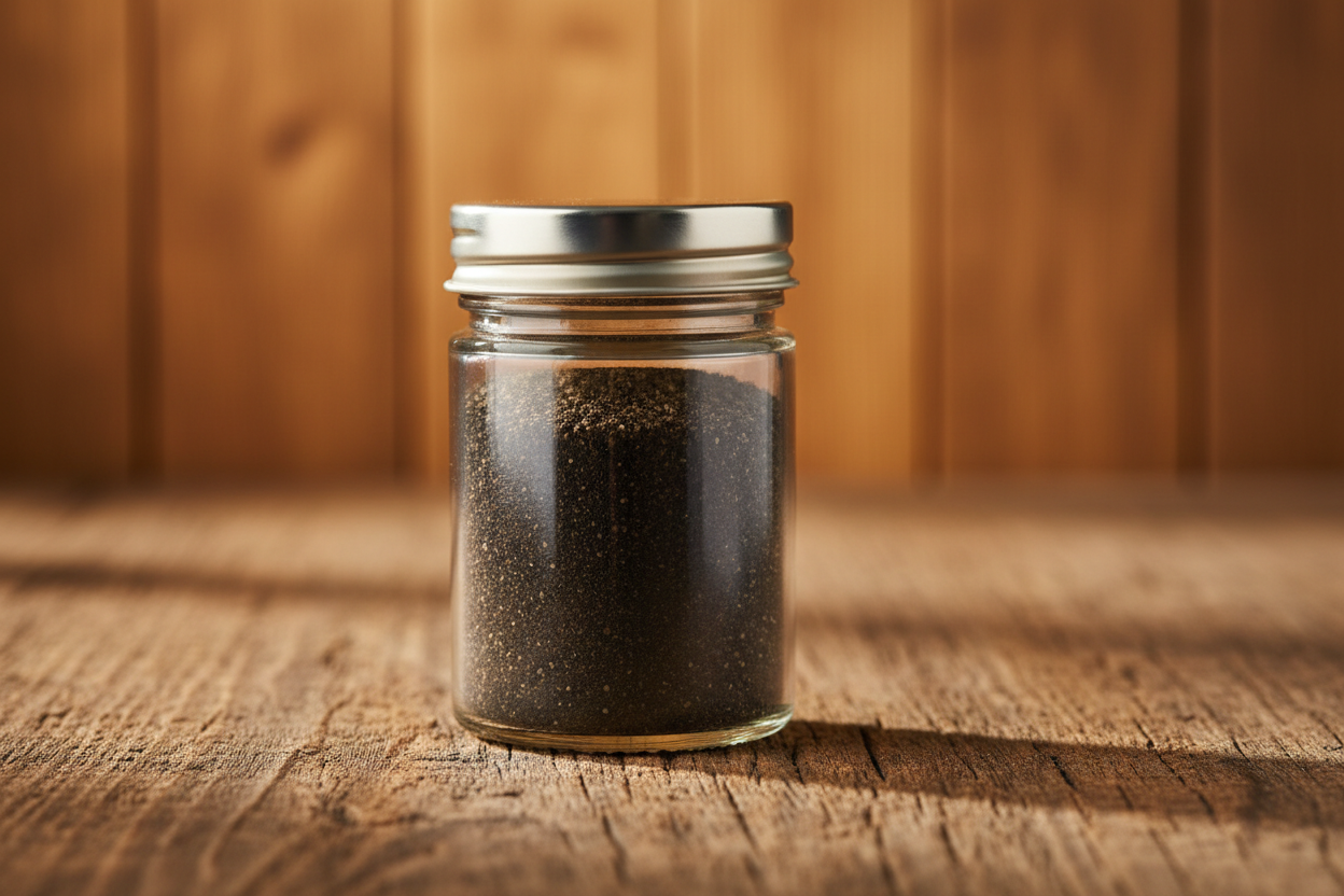 place it on a wooden surface with a wood backdrop as well